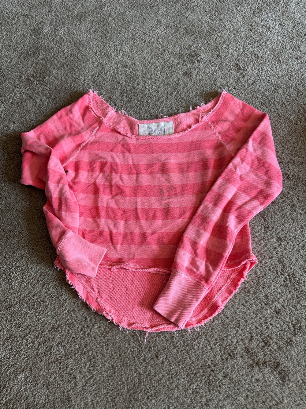 Ocean Drive Pink Striped Cropped Sweatshirt
